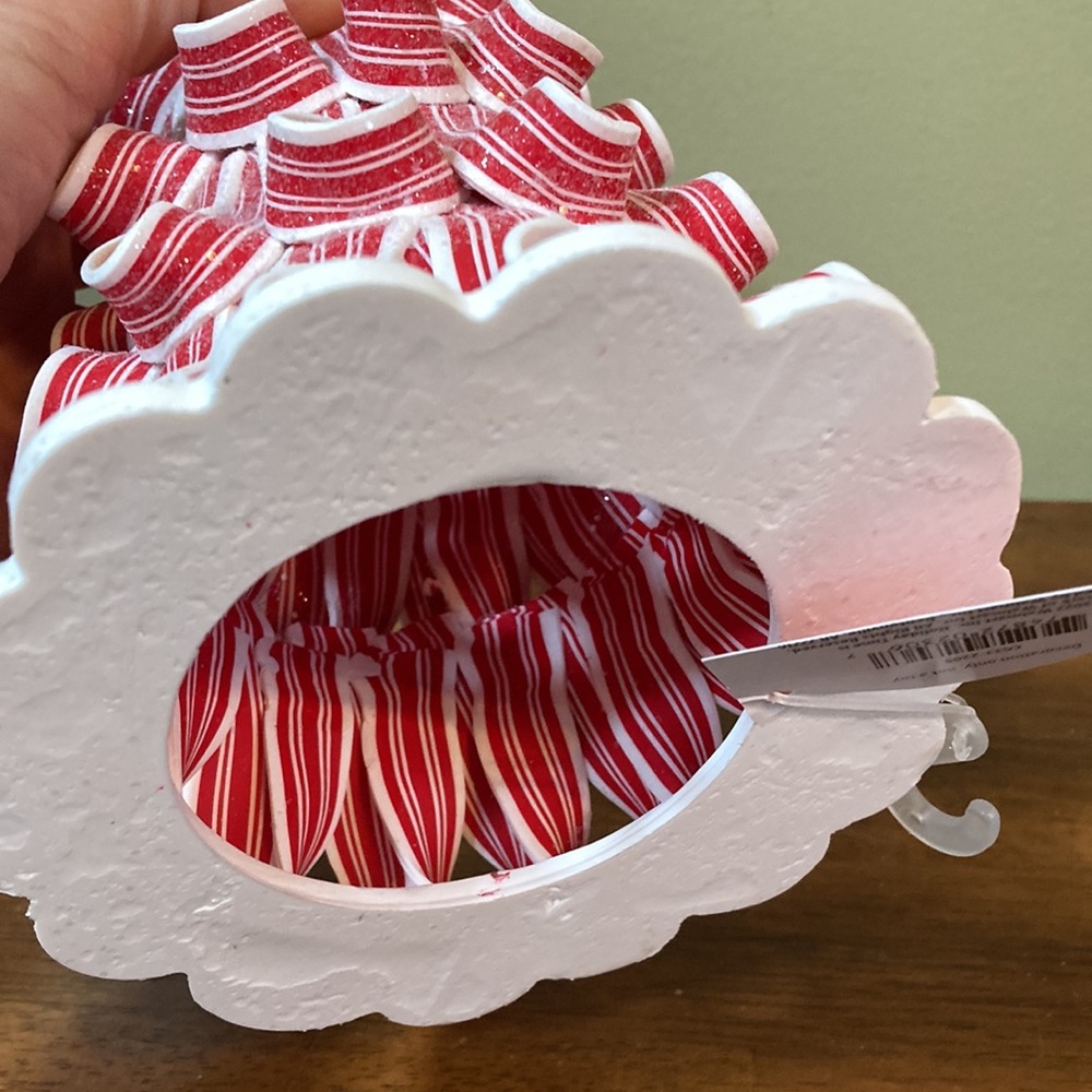 HOLIDAY TIME PEPPERMINT RIBBON TREES SET OF 2 - Picture 7 of 16